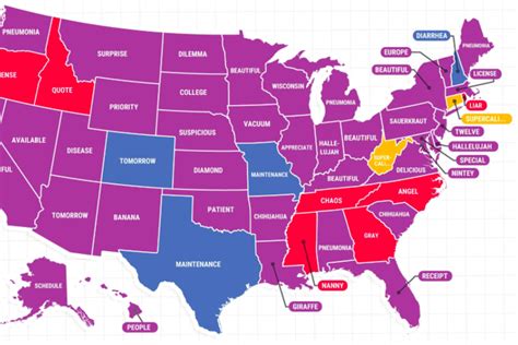 Map: Words people in each state can't spell for their lives | PhillyVoice