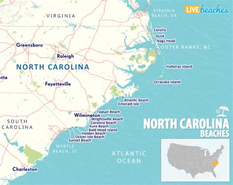 Map South Carolina Beaches - Tony Aigneis