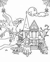 Haunted House coloring page sketch template