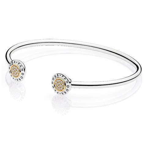 PANDORA Signature Bangle Bracelet, Clear CZ | Pandora diamond bracelet ...