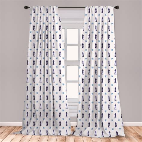 Navy Blue Curtains 2 Panels Set, Nautical Elements Steering Wheel Pattern Horizontal Arrangement ...