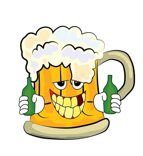 Drinking beer cartoon stock illustration. Illustration of drink - 44059249