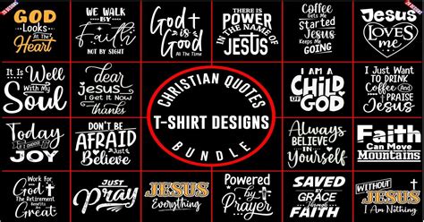 Christian Quotes T-Shirt Designs Bundle Bundle · Creative Fabrica