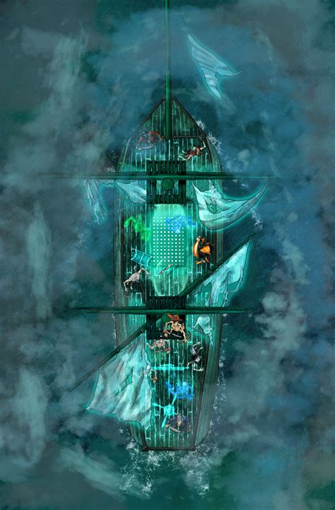 Brigantine Ghost Ship [23x35] + Undead Pirate Tokens | Limithron on ...