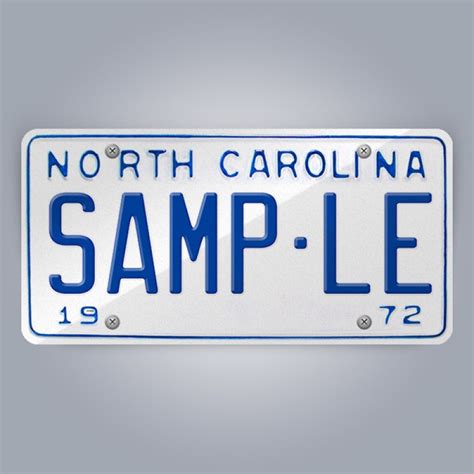 North Carolina License Plate Replica, reflective