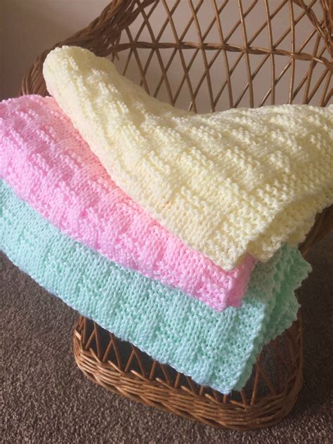 Easy Weave Baby Blanket Knitting Pattern PDF ENGLISH - Etsy UK | Easy ...