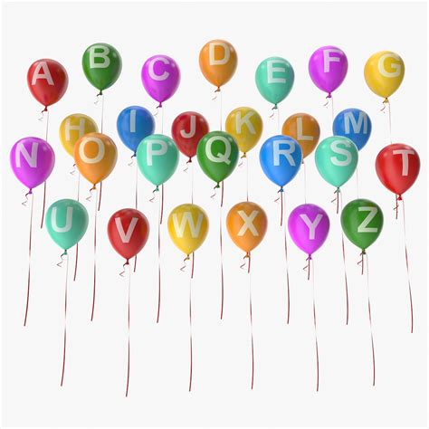 Alphabet balloons model - TurboSquid 1359287