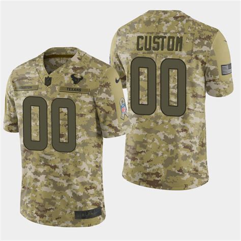 Men's Houston Texans #00 Custom Name and Number 2018 Salute To Service ...