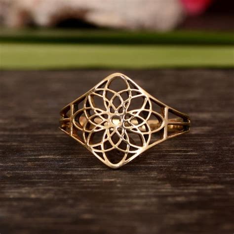 14K Gold Filigree Ring Floral Ring Vintage Filigree Ring - Etsy