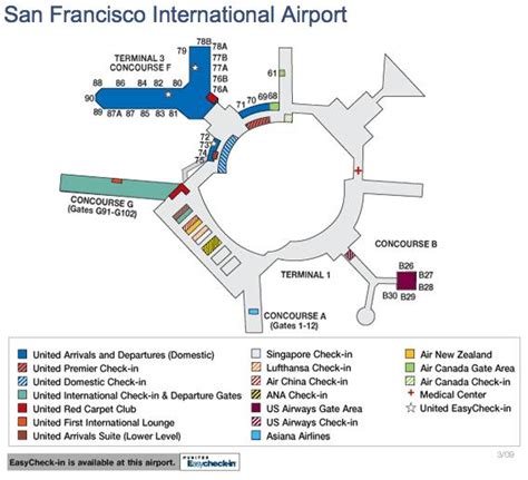 SFO terminal map united - San Francisco airport map united (California ...