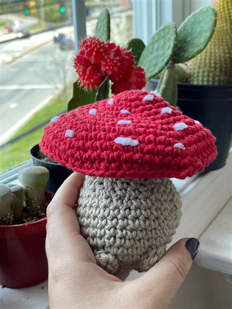 Amigurumi Crochet Poppable Mushroom Plush Mushroom Fidget | Etsy