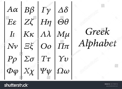 Greek Alphabet Vector Uppercase Lowercase Letters Stock Vector (Royalty ...