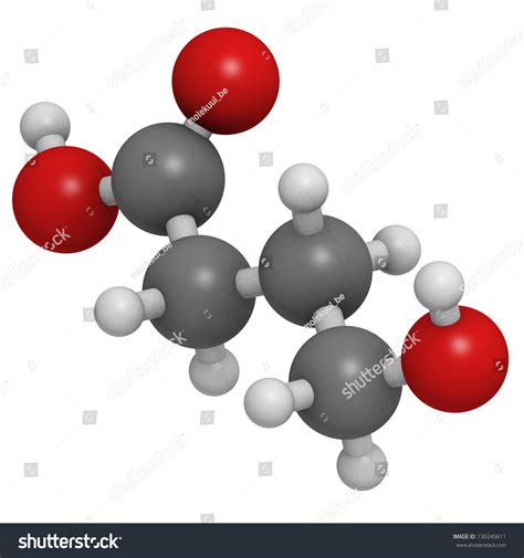 Gamma-Hydroxybutyric Acid (Ghb, Liquid Xtc) Drug, Molecular Model. Atoms Are Represented As ...