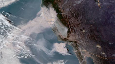 California fires from space: NOAA satellite imagery shows Woolsey Fire, Hill Fire, Camp Fire ...