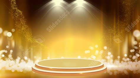 Golden Light Effect Platform Board Spotlight Powerpoint Background For Free Download - Slidesdocs