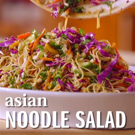 The Pioneer Woman preps a flavorful Asian Noodle Salad with plenty of fresh vegetables. Drizzle ...