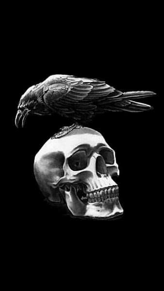 The Expendables, bird, tattoo, black, crow, white, skull, HD wallpaper | Peakpx