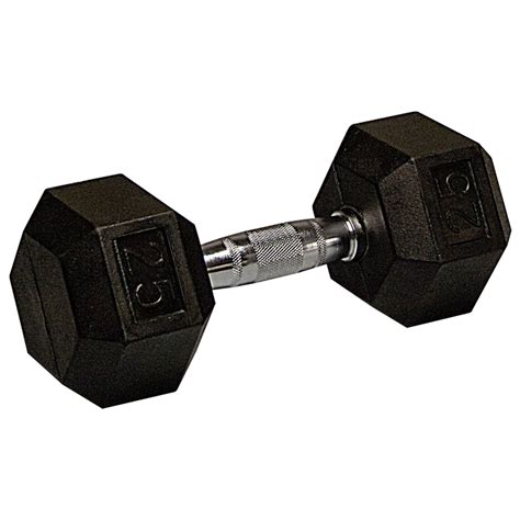 25 lb Rubber Coated Hex Dumbbell