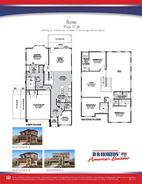 DR Horton Rose Floor Plan | Dr horton homes, Horton homes, House plans