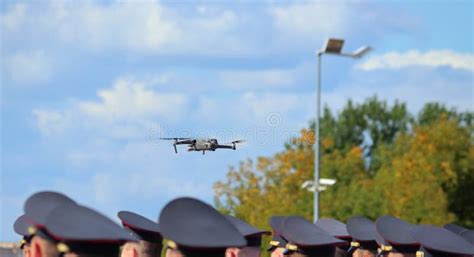 Drone over the city editorial photography. Image of quadrocopter ...