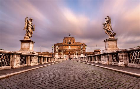 Wallpaper pavers, Rome, Italy, Italy, sculpture, Rome, Castel Sant ...