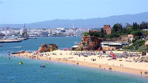 Praia Grande, Ferragudo, Algarve, Portugal Stock Footage Video 11658821 ...