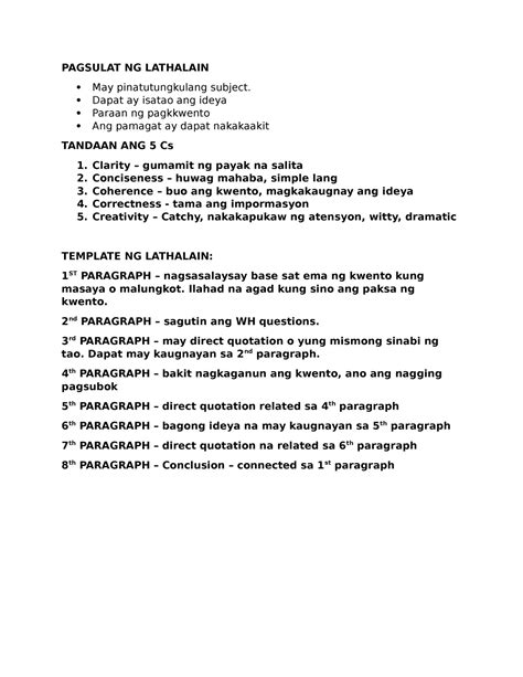 Pagsulat NG Lathalain - feature writing - PAGSULAT NG LATHALAIN May ...