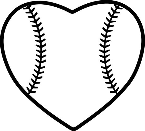 Baseball Heart with Stitching - .dxf .jpg .png .svg from KentuckyDesignFiles on Etsy Studio