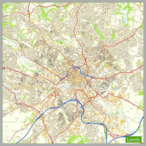 Leeds City Centre Street Map | I Love Maps