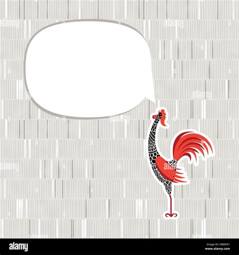 Vector decorative rooster with hand drawn ornamental body. Zodiac ...