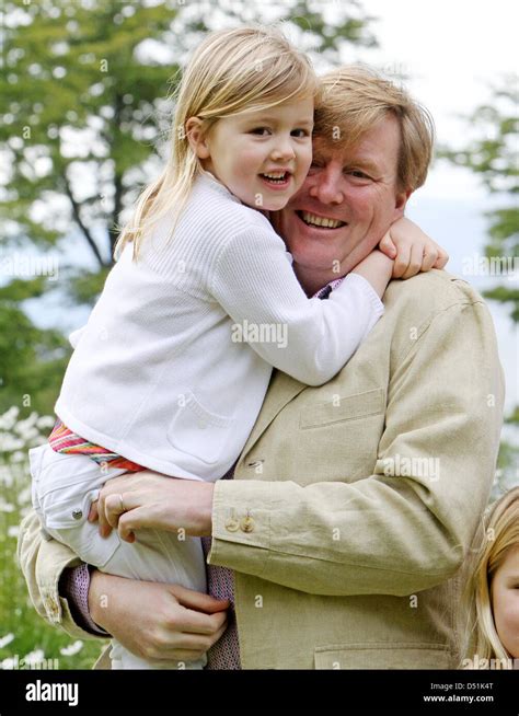 Dutch Crown Prince Willem-Alexander with his middle daughter Alexia ...