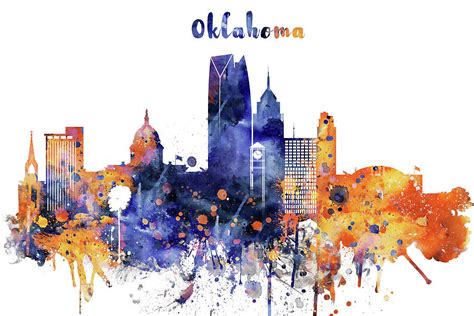 Oklahoma City Skyline Digital Art by Dim Dom - Fine Art America