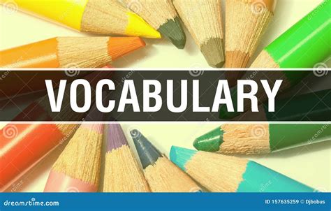 Vocabulary Concept Banner with Texture from Colorful Items of Education ...