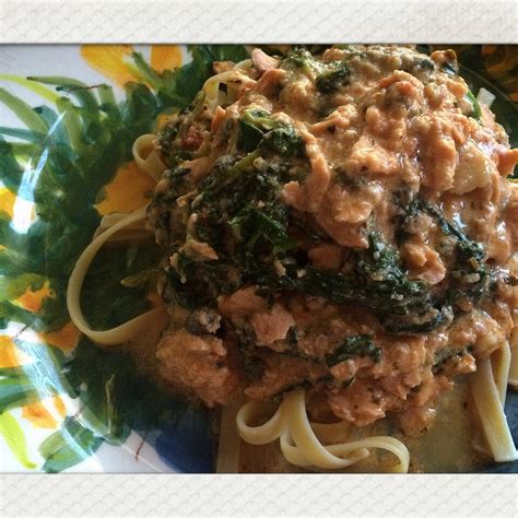 Salmon and Spinach Fettuccine Recipe | Allrecipes