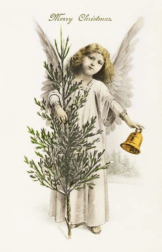 Vintage Christmas card design with an angel | An angel holdi… | Flickr