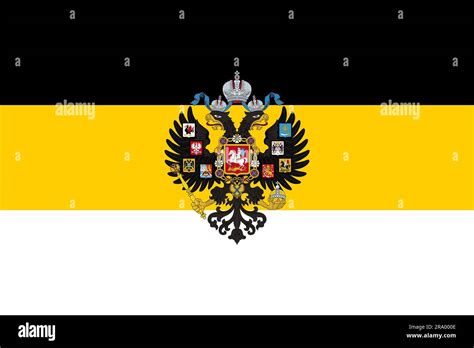 Russian imperial flag with a double-headed eagle . First official State Flag of the Russian ...