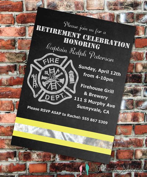 Firefighter Retirement Party Invite