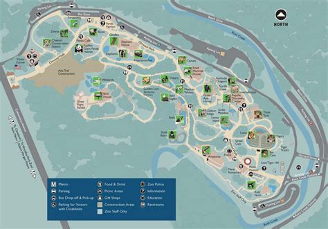 The map of Smithsonian National Zoological Park in Washington, USA