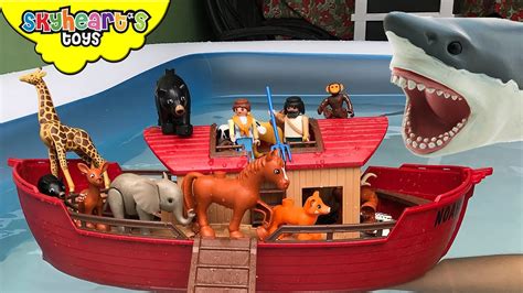 NOAH'S ARK vs. Giant Shark - Animal toys kids Safari Zoo Collection ...