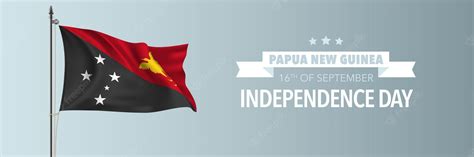 Premium Vector | Papua new guinea happy independence day greeting card ...