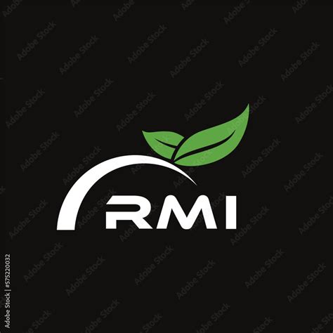 RMI letter nature logo design on black background. RMI creative ...