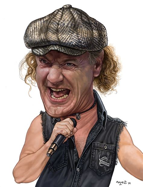 AC/DC cartoons | Brian johnson, Celebrity caricatures, Music cartoon