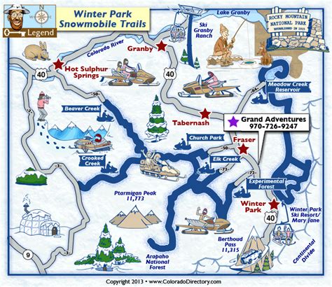 Winter Park Snowmobile Trails Map | Colorado Vacation Directory