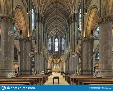 Interior of New Cathedral in Linz, Austria Editorial Stock Photo - Image of city, bench: 177047763