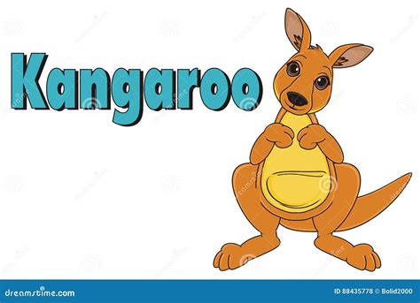 Kangaroo and letters stock illustration. Illustration of animal - 88435778