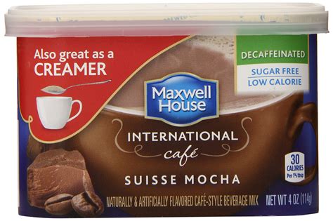 Maxwell House International Coffee Decaf Sugar Free Suisse Mocha Cafe, 4-Ounce Cans (Pack of 4 ...