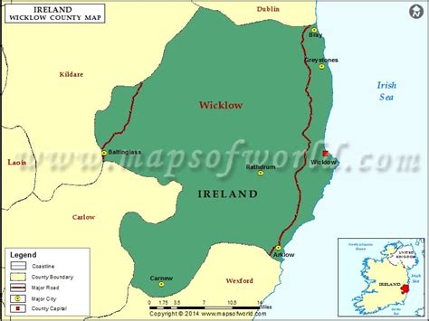 County Wicklow Ireland Map