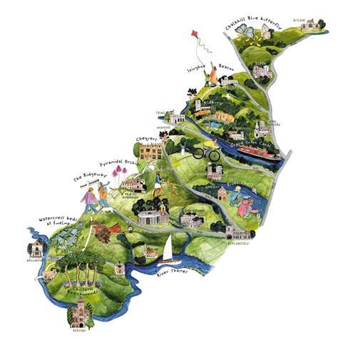 Pictorial map of The Chilterns- created for the Chilterns AONB by Madeleine Smith | Illustrated ...