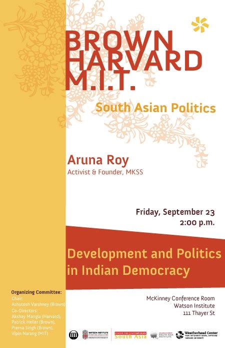 Aruna Roy – Development and Politics in Indian Democracy | Watson Institute