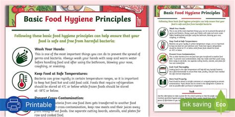 Basic Food Hygiene Principles (teacher made) - Twinkl